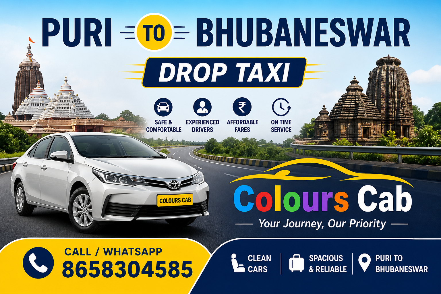 Puri To Bhubaneswar Airport or Railway Station Drop Taxi Booking